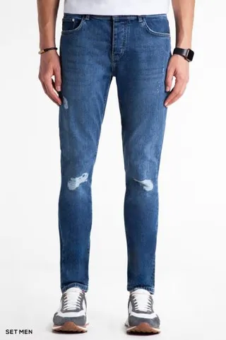 شلوار جین مردانه اسلیم زاپ دار