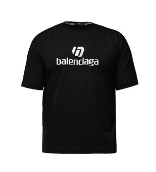 تیشرت BALENCIAGA یقه گرد مردانه نخ پنبه مشکی طرح دار