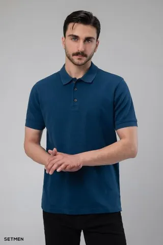 تیشرت یقه دار ژاکارد کلاسیک