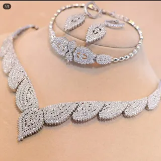 سرویس مارسا نقره 925 طرح جواهر ابکاری طلا