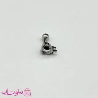 پیرسینگ گوش طرح قلب مشکی ذوب شده کد 49
