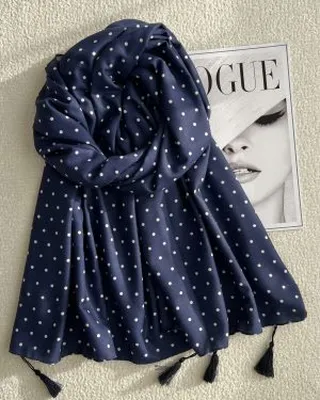 شال خال‌خالی سرمه ای