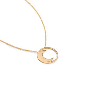 گردنبند طلا زنانه طرح ماه و دایره
