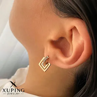 گوشواره حلقه‌ای دو مربع ژوپینگ