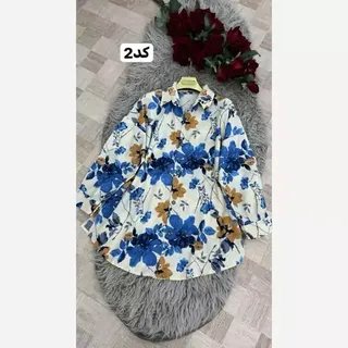 شومیز کاملس گلدار قد80 رنگبندی