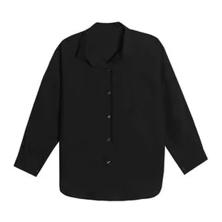 شومیز آستین بلند یقه برگردان زنانه مدل A786 رنگ مشکی