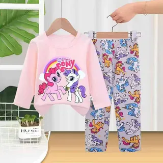 بلوز شلوار راحتی بچه گانه طرح پونی