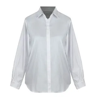 شومیز آستین بلند زنانه مدل بیسیک نخ پنبه کد AK1200 رنگ سفید