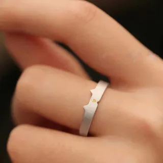 0420. انگشتر ست مدل پیشی دماغ قلبی و زنگوله اش