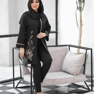 مانتو گلدوزی مزونی  (کالکشن عیدانه 1404)مدل گندمی