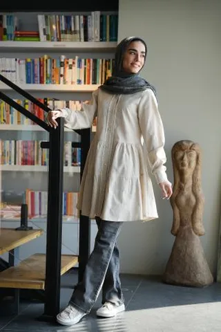 مانتو لینن گلدوزی