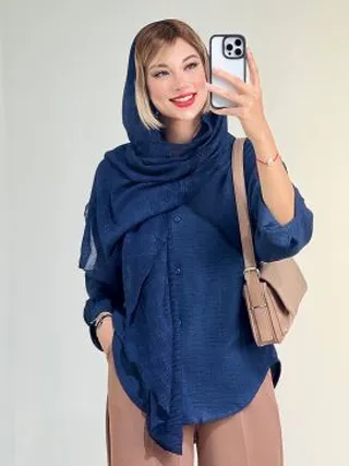شومیز یقه مردانه پشت پیله کد 19098