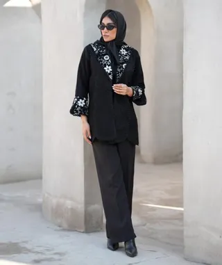 مانتو مخمل سوزن دوزی M31816