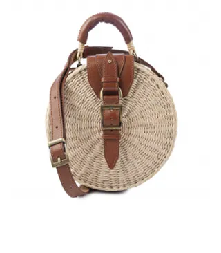 کیف دوشی چرم طبیعی بیسراک  Bisrak کد Wicker-Bag