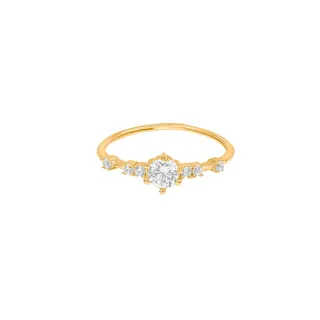 انگشتر طلا 18 عیار زنانه ماوی گالری مدل تک سنگ نگی...