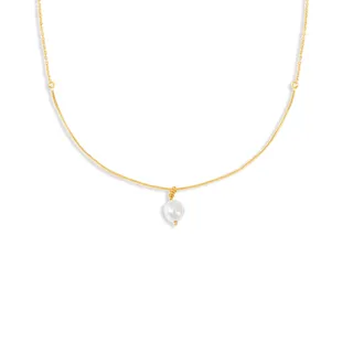 گردنبند طلا همرد و مروارید باروک