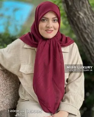 روسری لینن اعلا زرشکی R9085