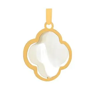 آویز گردنبند طلا 18 عیار زنانه سوزیانا مدل ونکلیف صدفی