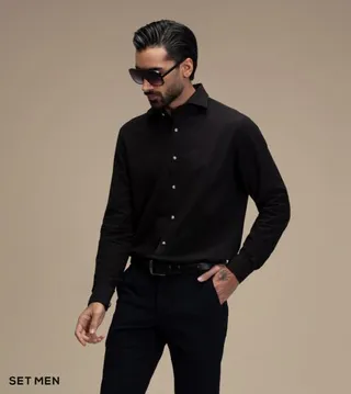 پیراهن مردانه لینن آستین بلند