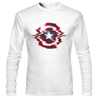 �تیشرت آستین بلند Distorted Captain America Shield