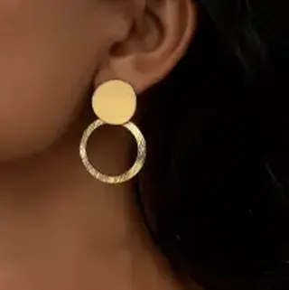 گوشواره استیل طرح دایره ای کد 2673
