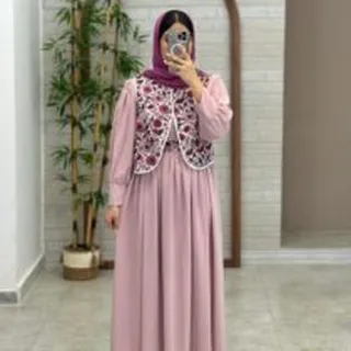 پیراهن جلیقه روشنک صورتی یاسی