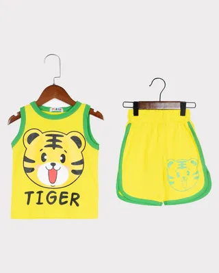 ست تاپ و شلوارک با چاپ TIGER