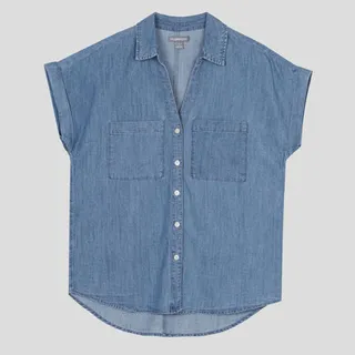 شومیز جین کاغذی آستین کوتاه کیمونو