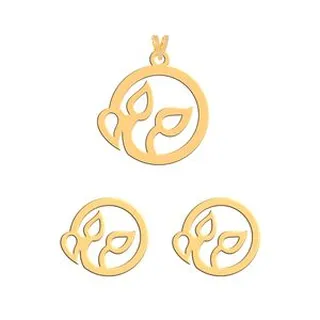 نیم ست طلا 18 عیار زنانه فرشته مدل گل  WHSL-000271