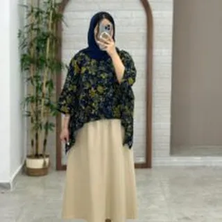 کراپ سایه سورمه ای گل زیتونی