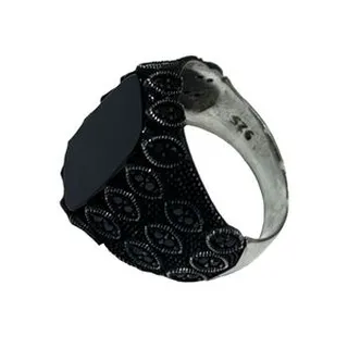 انگشتر نقره مردانه مدل سیاه قلم