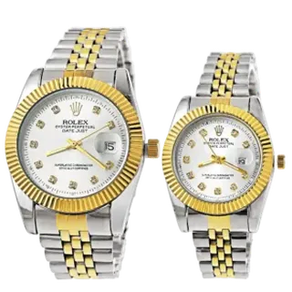 ست ساعت مچی مردانه و زنانه رولکس ROLEX طرح دیت جاست مدل 1267