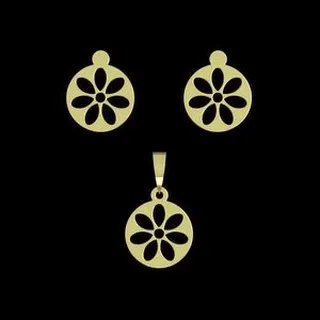 نیم ست طلا 18 عیار زنانه مدوپد مدل گل کد NA12498