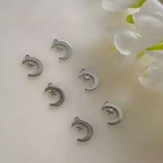 پلاک استیل آویز ساعتی طرح ماه و ستاره 1(فروش محصول بصورت دونه ای میباشد)