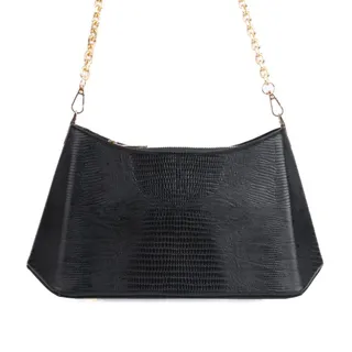 کیف دوشی مجلسی زنانه چرم لیزارد مشکی