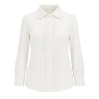 شومیز آستین بلند یقه برگردان زنانه مدل گیپور مجلسی