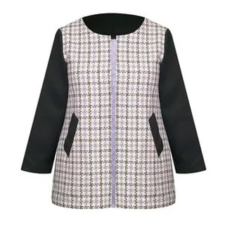 پالتو زنانه مدل بافت چهارخونه کد AK1403