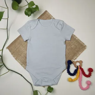 بادی نوزادی آستین کوتاه طرح جلو بسته آبی کمرنگ رنگ – 12-24 ماه