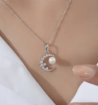 گردنبند هرینگبون زنانه سفید و زرد (ژوپینگ)