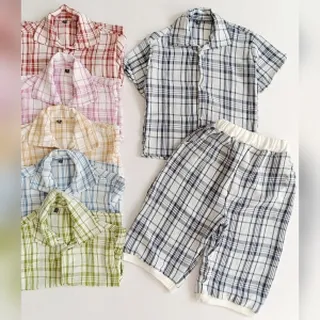 پیراهن شلوارک چهارخونه