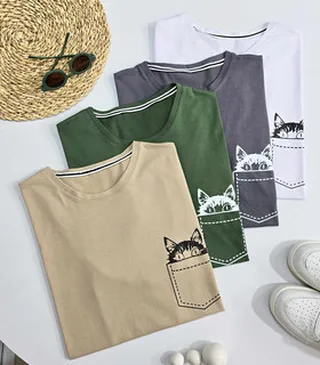 تیشرت نخی گربه 4380