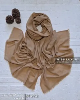 شال مخمل کبریتی شاین کرم تیره S8262