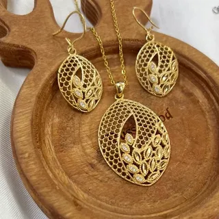 نیم ست طلاروس زنانه اصلی 3