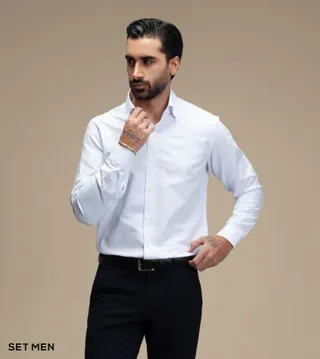پیراهن مردانه آستین بلند طرح برفکی