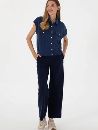 شلوار راحتی زنانه سرمه ای یو اس پولو