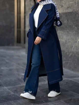 مانتو جین زنانه بلند پاییزی شیک و لاکچری**