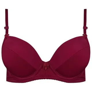 سوتین فنردار زنانه لنا ژنکن مدل بند متحرک کاپ اسفنجی کد 4850 رنگ زرشکی