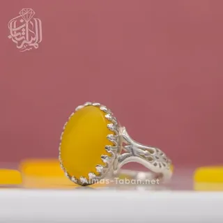 انگشتر زنانه عقیق زرد شرف الشمس کد 88