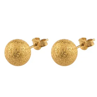 گوشواره طلا 18 عیار زنانه با طرح توپی مدل DK472