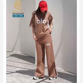 ست تیشرت و شلوار اسلش زنانه جنس پنبه 